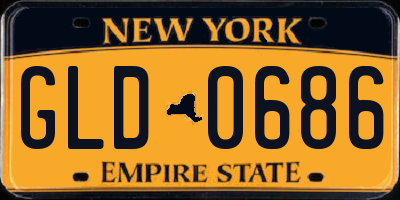 NY license plate GLD0686