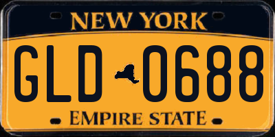 NY license plate GLD0688