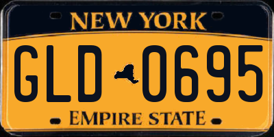 NY license plate GLD0695