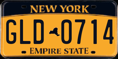 NY license plate GLD0714