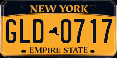 NY license plate GLD0717
