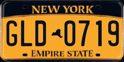 NY license plate GLD0719