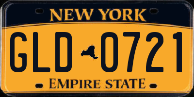 NY license plate GLD0721