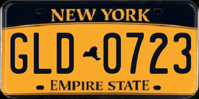 NY license plate GLD0723