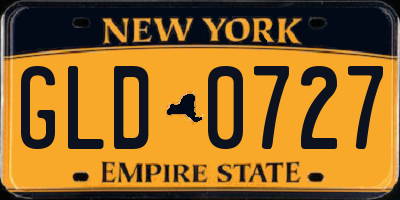NY license plate GLD0727