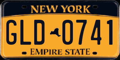 NY license plate GLD0741