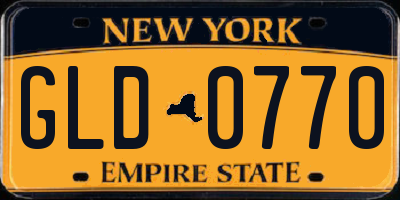 NY license plate GLD0770