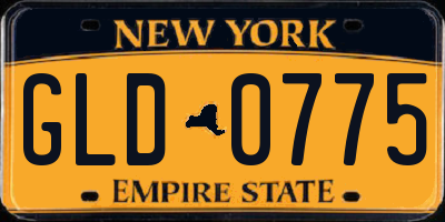 NY license plate GLD0775