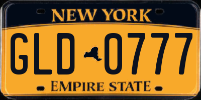 NY license plate GLD0777