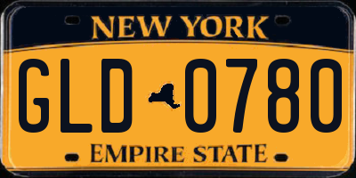 NY license plate GLD0780