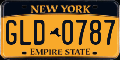 NY license plate GLD0787