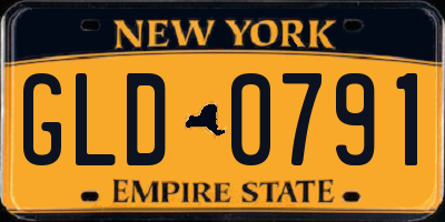 NY license plate GLD0791