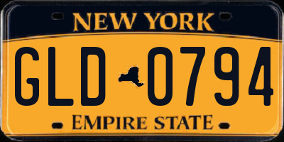 NY license plate GLD0794