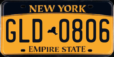 NY license plate GLD0806
