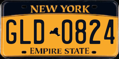 NY license plate GLD0824