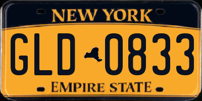 NY license plate GLD0833