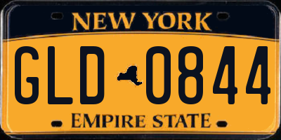 NY license plate GLD0844