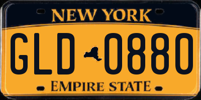 NY license plate GLD0880