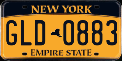 NY license plate GLD0883