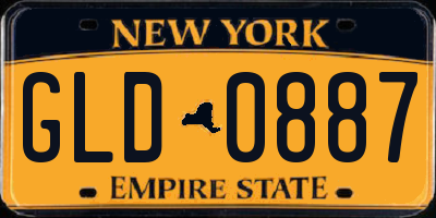 NY license plate GLD0887
