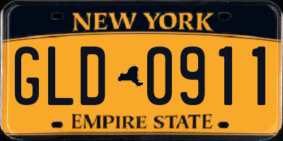 NY license plate GLD0911