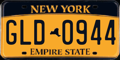 NY license plate GLD0944