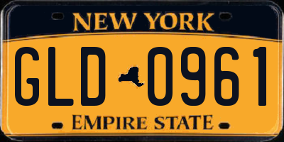 NY license plate GLD0961