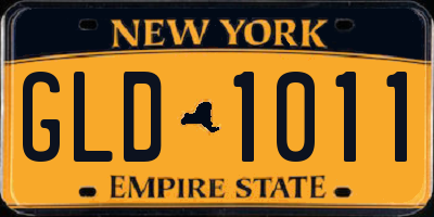 NY license plate GLD1011