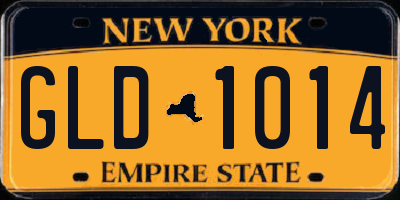 NY license plate GLD1014