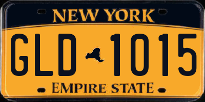 NY license plate GLD1015