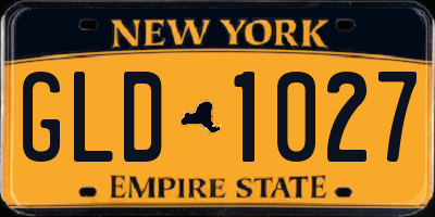 NY license plate GLD1027