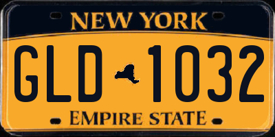 NY license plate GLD1032