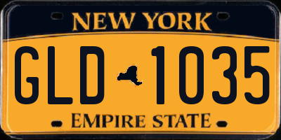 NY license plate GLD1035