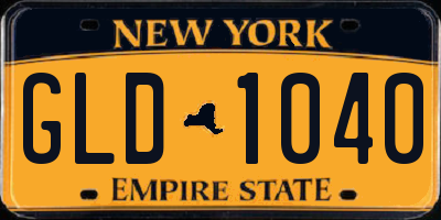 NY license plate GLD1040