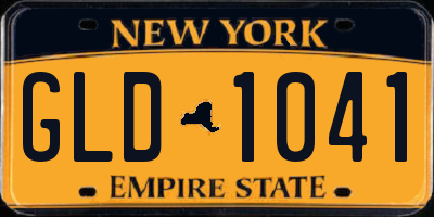 NY license plate GLD1041