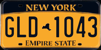 NY license plate GLD1043