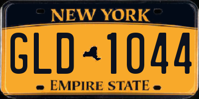 NY license plate GLD1044
