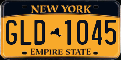 NY license plate GLD1045
