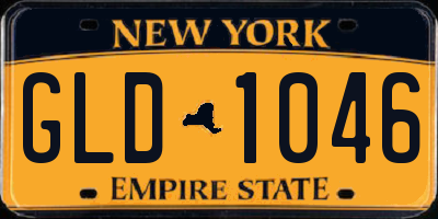 NY license plate GLD1046