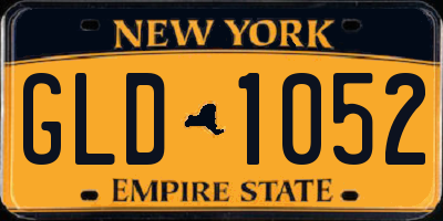 NY license plate GLD1052