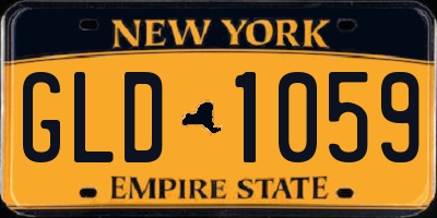 NY license plate GLD1059