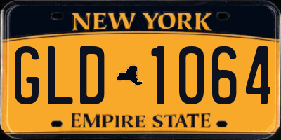 NY license plate GLD1064