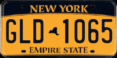NY license plate GLD1065