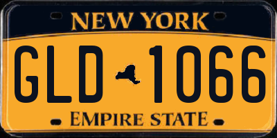 NY license plate GLD1066