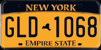 NY license plate GLD1068