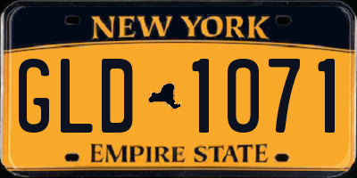 NY license plate GLD1071