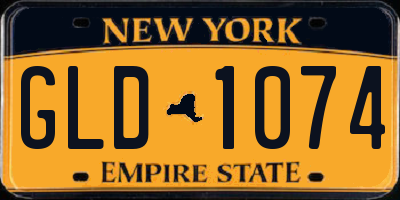 NY license plate GLD1074