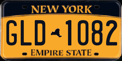 NY license plate GLD1082