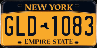 NY license plate GLD1083