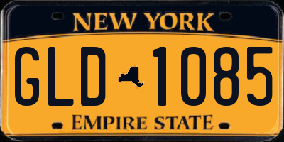 NY license plate GLD1085